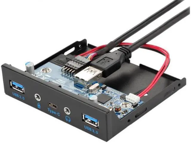 Main image of Anicorn  FP35U32UCAM USB 3.1 Type C 5Gb/s & 2 x USB 3.0 PC Case 3.5 inch Floppy Bay Front Panel 3 Ports USB Hub w/ HD Audio Output & Microphone