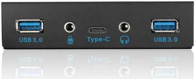 Alt view image 2 of 5 - Anicorn  FP35U32UCAM USB 3.1 Type C 5Gb/s & 2 x USB 3.0 PC Case 3.5 inch Floppy Bay Front Panel 3 Ports USB Hub w/ HD Audio Output & Microphone