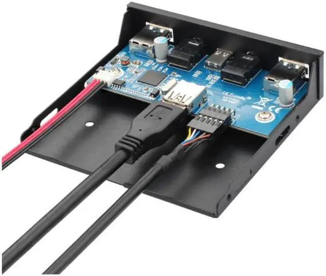 Alt view image 4 of 5 - Anicorn  FP35U32UCAM USB 3.1 Type C 5Gb/s & 2 x USB 3.0 PC Case 3.5 inch Floppy Bay Front Panel 3 Ports USB Hub w/ HD Audio Output & Microphone