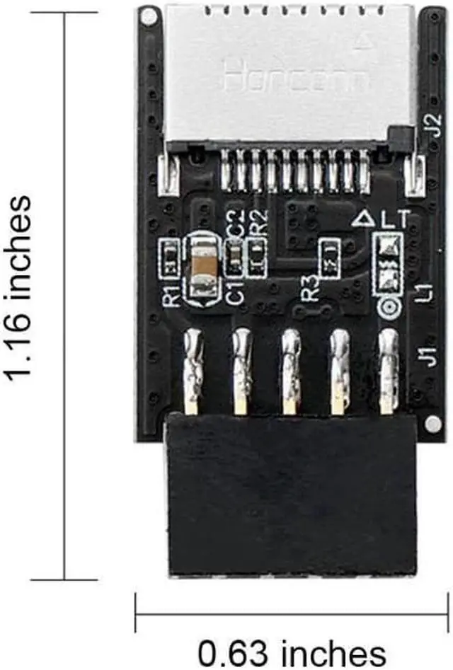 Alt view image 3 of 7 - Anicorn  Motherboard USB 2.0 9pin Header to USB 3.2 20Pin Type E Key-A Female Adapter Extension for USB-C Front Panel