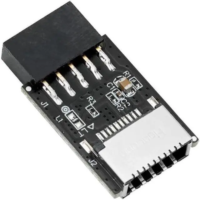 Alt view image 2 of 7 - Anicorn  Motherboard USB 2.0 9pin Header to USB 3.2 20Pin Type E Key-A Female Adapter Extension for USB-C Front Panel