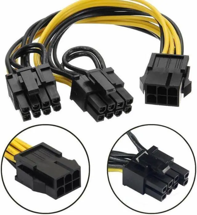 Alt view image 3 of 4 - 10 Pack PCI-E 6-pin to 2x 6+2-pin 6-pin/8-pin Power Splitter PCIE PCI Expres