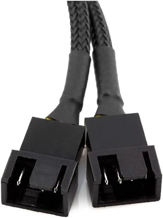 Alt view image 3 of 5 - CRJ 4-Pin PWM GPU Dual Fan Splitter Adapter Cable All Black Sleeved for Graphics Cards