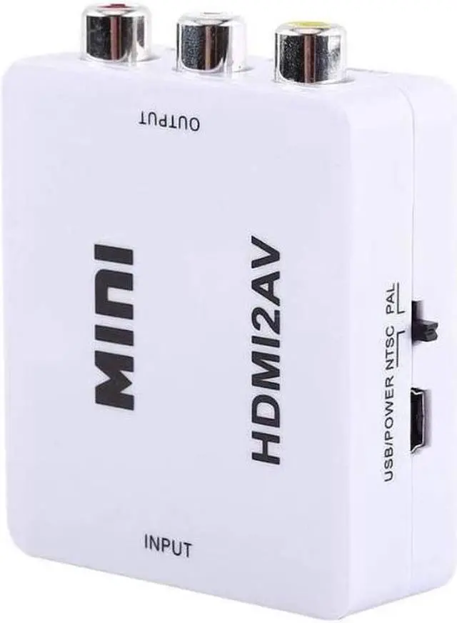 Alt view image 5 of 7 - Digital RCA to HDMI Converter,1080P AV to HDMI Video Converter Mini RCA Composite CVBS Adapter with USB Charge Cable Support 1080P for PC Laptop Mini Xbox PS2 PS3 TV STB VHS VCR Camera DVD(White)