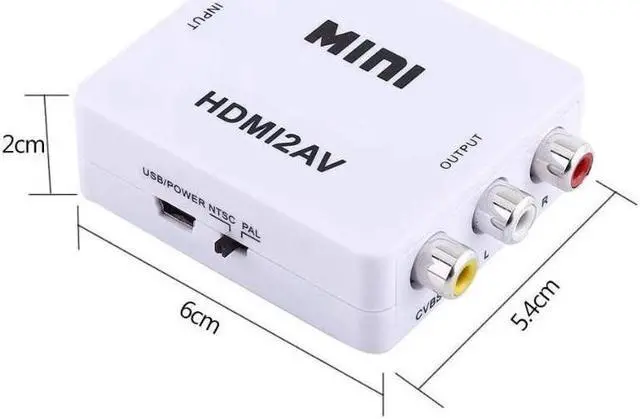 Alt view image 7 of 7 - Digital RCA to HDMI Converter,1080P AV to HDMI Video Converter Mini RCA Composite CVBS Adapter with USB Charge Cable Support 1080P for PC Laptop Mini Xbox PS2 PS3 TV STB VHS VCR Camera DVD(White)