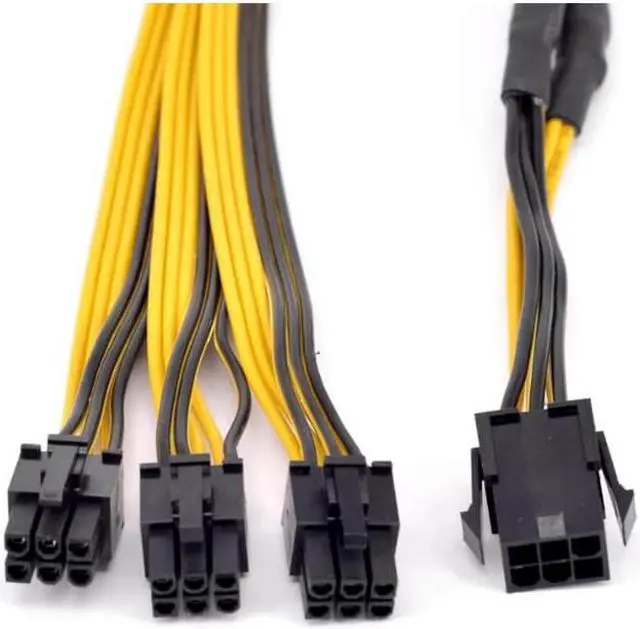 Alt view image 3 of 4 - Anicorn  PCIe GPU 6pin Port Multiplier PCIe Graphics card 6 Pin 1 to 3 ways Female to Male Extension Cable DIY BTC Power Supply Cord
