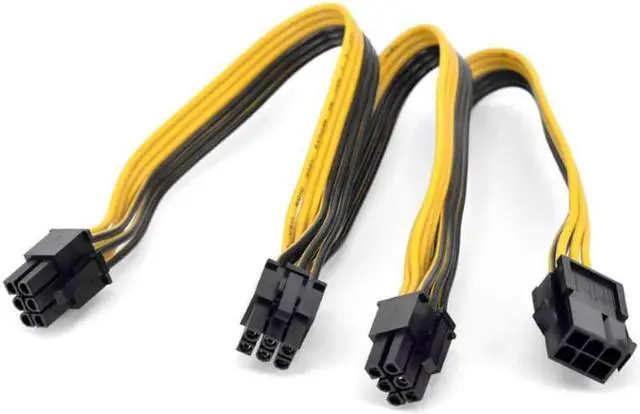 Alt view image 3 of 5 - Anicorn  PCIe GPU 6pin Port Multiplier PCIe Graphics card 6 Pin 1 to 3 ways Power supply Extension Cable Female to Male 18AWG