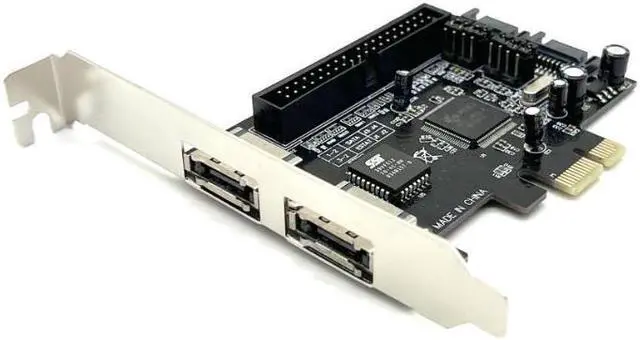 Alt view image 2 of 6 - Weastlinks 2 Port SATA IDE PCI-e Adapter Card PCIE to SATA IDE eSATA x2 Combo Adapter Converter RAID Controller Card Chip JMB363