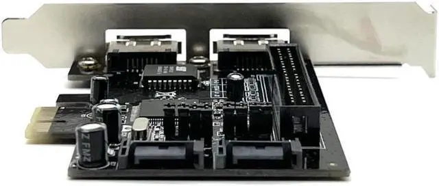 Alt view image 5 of 6 - Weastlinks 2 Port SATA IDE PCI-e Adapter Card PCIE to SATA IDE eSATA x2 Combo Adapter Converter RAID Controller Card Chip JMB363