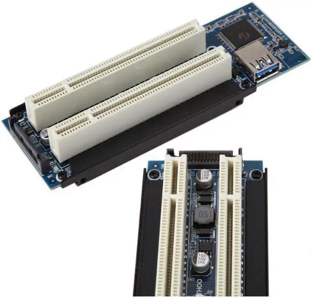 Alt view image 2 of 7 - Weastlinks Desktop PCI-Express PCI-e to PCI Adapter Card PCIe to Dual Pci Slot Expansion Card USB 3.0 Add on Cards Convertor