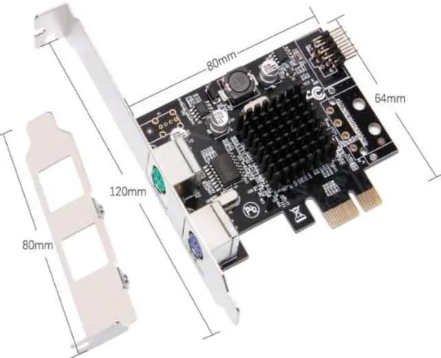 Alt view image 6 of 6 - Weastlinks PCIE to 2xPS2 PS/2 Port For PC Keyboard Mouse Adapter Card
