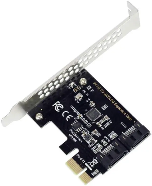Alt view image 2 of 7 - Weastlinks PCI-E to SATA3.0 Adapter Card PCI Express X16 to SATA3.0 7Pin 2 Ports SATA III 6G Expansion Card for PC Desktop