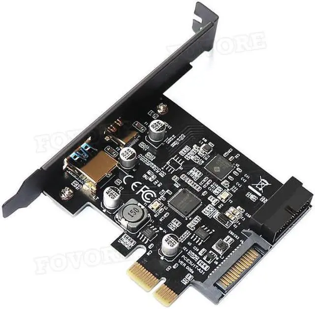 Alt view image 2 of 6 - Weastlinks PCI-Express PCI-e To USB 3.1 Type-C Riser Post Card PCIe to USB-C 2.4A Fast Charger+19PIN Front USB Miner Expansion Adapter Card