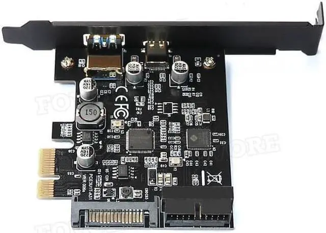 Alt view image 3 of 6 - Weastlinks PCI-Express PCI-e To USB 3.1 Type-C Riser Post Card PCIe to USB-C 2.4A Fast Charger+19PIN Front USB Miner Expansion Adapter Card