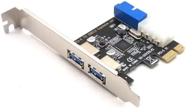Main image of Weastlinks USB3.0 PCI-E Expansion Card External 2 Port USB3.0 + Internal 19pin Header PCIe Card 4pin IDE Power Connector