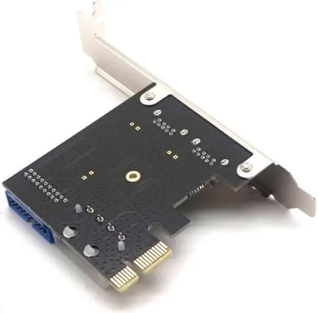 Alt view image 4 of 5 - Weastlinks USB3.0 PCI-E Expansion Card External 2 Port USB3.0 + Internal 19pin Header PCIe Card 4pin IDE Power Connector