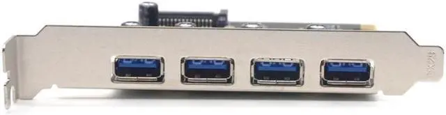 Alt view image 6 of 7 - Weastlinks PCI-E to 4 Ports USB3.0 Expansion Card PCI Express to USB3.0 Adapter Card with SATA Power Interface for Desktop PC