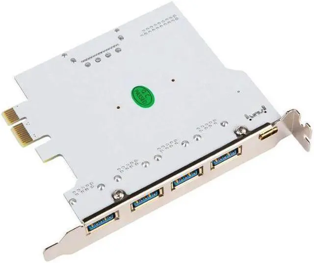 Alt view image 4 of 5 - Weastlinks PCI-E To 4-port USB3.0 Type-C Adapter Expansion Card Connector 19Pin Dual Chip for Windows XP Vista Windows 7/8/10 Linux