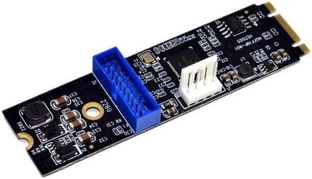 Alt view image 3 of 6 - Weastlinks M.2 NGFF NVME to USB 3.0 19Pin Header Convert Card NGFF to 2 Port USB3.0 Expansion Card Transfer Adapter IDE 4PIN Power Supply