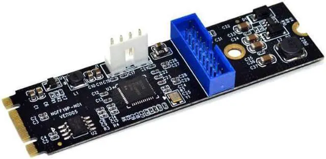 Alt view image 2 of 6 - Weastlinks M.2 NGFF NVME to USB 3.0 19Pin Header Convert Card NGFF to 2 Port USB3.0 Expansion Card Transfer Adapter IDE 4PIN Power Supply