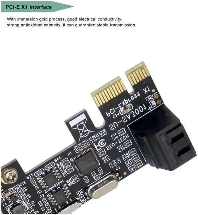 Alt view image 3 of 7 - Weastlinks PCI-e to 2 Ports SATA3.0 Expansion Card PCIE To Sata 3.0 Convert Adapter Interface For Ssd Boot System Riser Controller