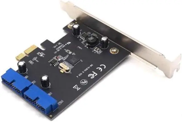 Alt view image 5 of 7 - Weastlinks PCI Express to Dual 20 Pin USB 3.0 Controller Card Super Speed PCI-E X1 to 2 Ports USB 3.0 19 Pin Header With Low Profile Bracket