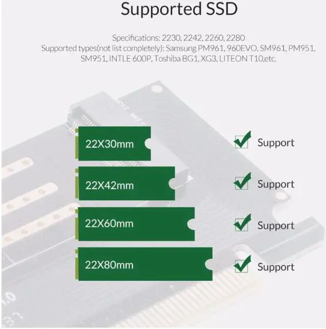 Alt view image 5 of 7 - Weastlinks PCI-E Express M.2 M-key Interface SSD M.2 NVME to PCI-E 3.0 X16 Gen3 Convert Card Support 2230-2280 Size Super Speed Card