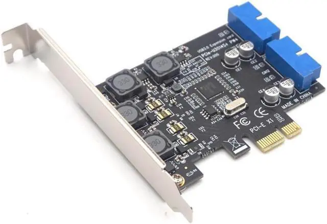 Alt view image 2 of 7 - Weastlinks USB3.0 PCI-E PCI Express X1 Expansion Card Front 5Gb/s USB 3.0 HUB 19PIN Interface Controller Adapter for PC Desktop
