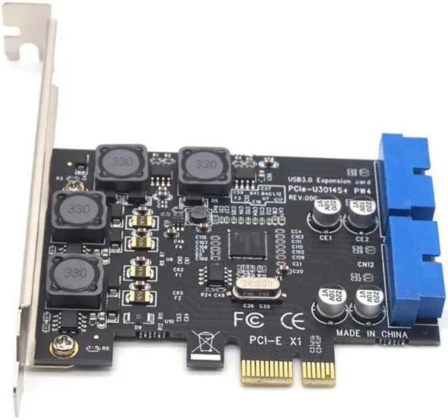 Alt view image 6 of 7 - Weastlinks USB3.0 PCI-E PCI Express X1 Expansion Card Front 5Gb/s USB 3.0 HUB 19PIN Interface Controller Adapter for PC Desktop