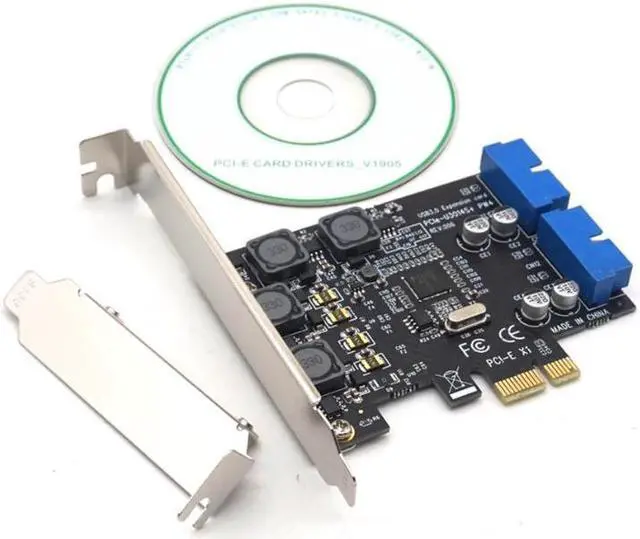 Alt view image 7 of 7 - Weastlinks USB3.0 PCI-E PCI Express X1 Expansion Card Front 5Gb/s USB 3.0 HUB 19PIN Interface Controller Adapter for PC Desktop