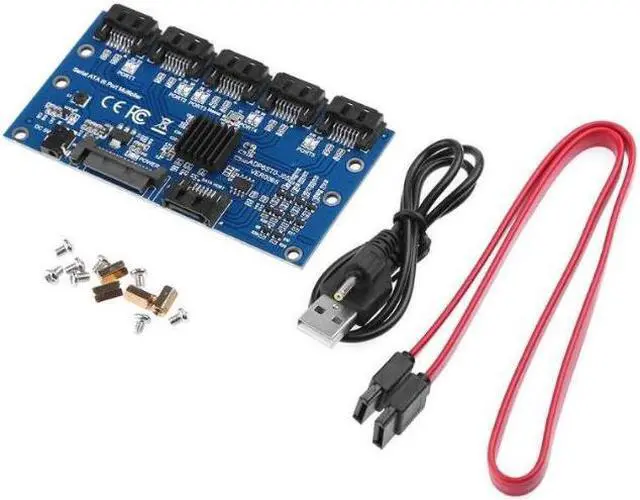 Alt view image 7 of 7 - Weastlinks SATA Expansion Card 1 to 5 Port SATA3.0 Controller Card Motherboard 6Gbps Multiplier SATAPort Riser Card Adapter for Motherboard