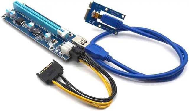 Alt view image 5 of 7 - Weastlinks Mini PCI-E to PCI-E 16X Riser Card USB 3.0 Cable for EXP GDC Laptop External Video Card for Miner Mining