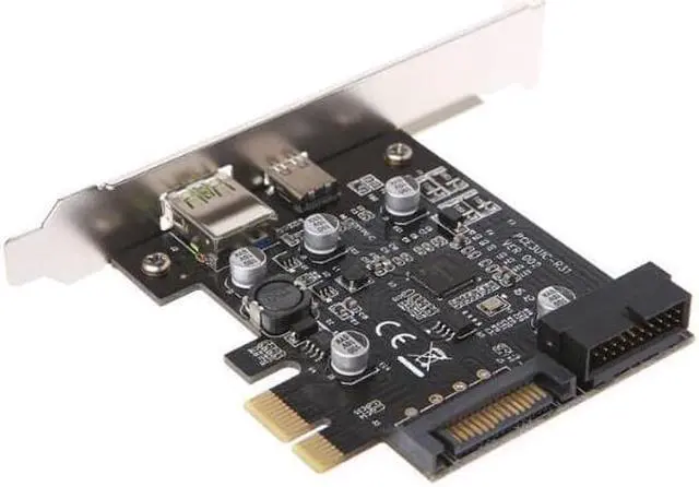 Alt view image 3 of 7 - Weastlinks PCI-e To USB3.1 Type-C Riser Card PCIe to USB-C 2.4A Fast Charger with 19PIN Front USB Miner Expansion Adapter 5G PCI-Express