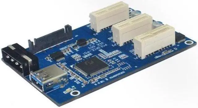 Alt view image 3 of 5 - Weastlinks PCI-E to 3 Port PCIE External & Internal 1 to 3 PCI express 1X slots Riser Card Expansion adapter PCI-e Port Multiplier