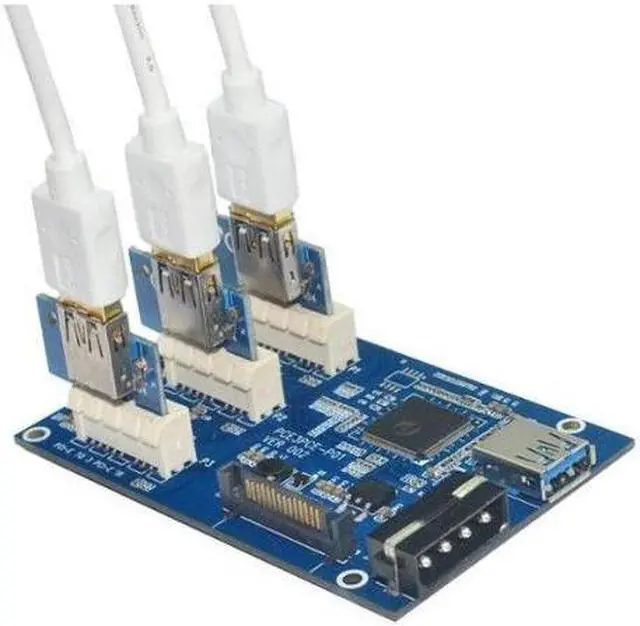 Alt view image 4 of 5 - Weastlinks PCI-E to 3 Port PCIE External & Internal 1 to 3 PCI express 1X slots Riser Card Expansion adapter PCI-e Port Multiplier