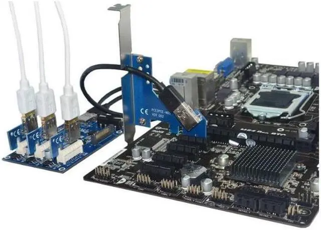 Alt view image 5 of 5 - Weastlinks PCI-E to 3 Port PCIE External & Internal 1 to 3 PCI express 1X slots Riser Card Expansion adapter PCI-e Port Multiplier