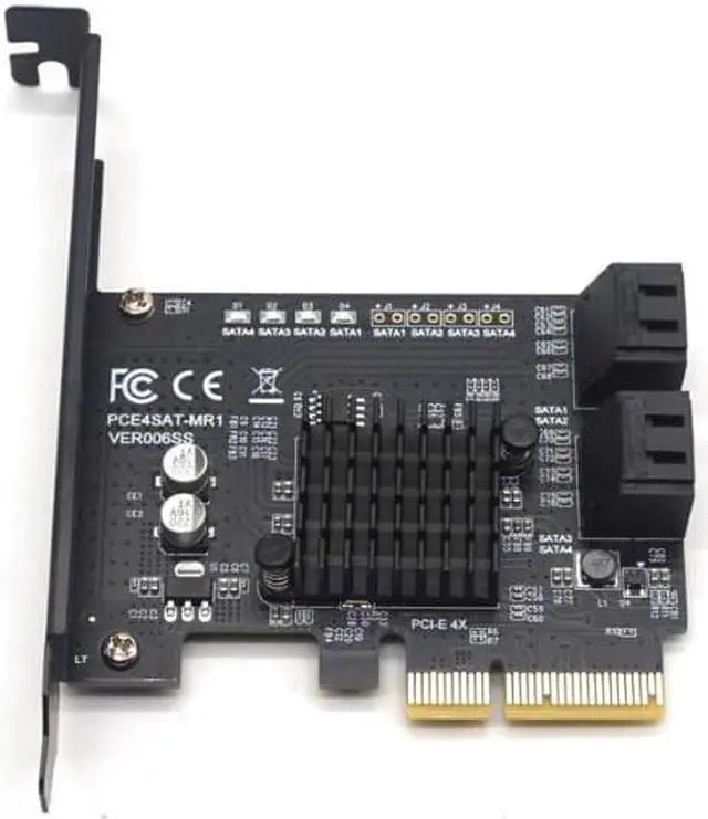 Alt view image 2 of 7 - Weastlinks PCI-E to 4 Port Raid SATA3.0 6G Controller Card PCIE 4SATA Raid Card PCI-E SATA Raid PCI Express 4X Marvell 88SE9230 Chip