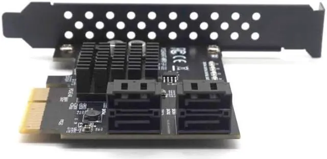 Alt view image 3 of 7 - Weastlinks PCI-E to 4 Port Raid SATA3.0 6G Controller Card PCIE 4SATA Raid Card PCI-E SATA Raid PCI Express 4X Marvell 88SE9230 Chip