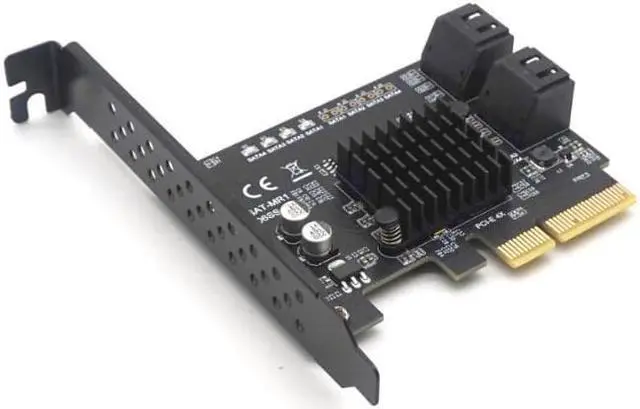 Alt view image 4 of 7 - Weastlinks PCI-E to 4 Port Raid SATA3.0 6G Controller Card PCIE 4SATA Raid Card PCI-E SATA Raid PCI Express 4X Marvell 88SE9230 Chip