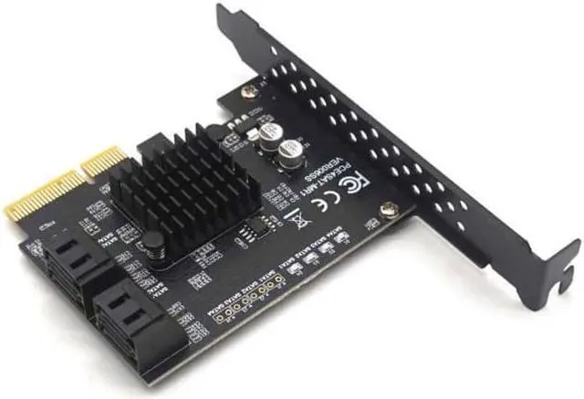 Alt view image 5 of 7 - Weastlinks PCI-E to 4 Port Raid SATA3.0 6G Controller Card PCIE 4SATA Raid Card PCI-E SATA Raid PCI Express 4X Marvell 88SE9230 Chip
