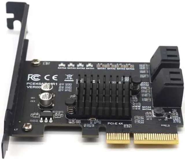 Alt view image 6 of 7 - Weastlinks PCI-E to 4 Port Raid SATA3.0 6G Controller Card PCIE 4SATA Raid Card PCI-E SATA Raid PCI Express 4X Marvell 88SE9230 Chip