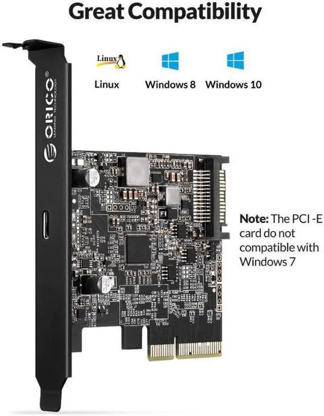 Alt view image 6 of 7 - Weastlinks Type-C USB-C PCI-Express to USB 3.2 20Gbps PCI-E Express Expansion Card Adapter with ASM3242 Chipset for Windows 8/10/Linux