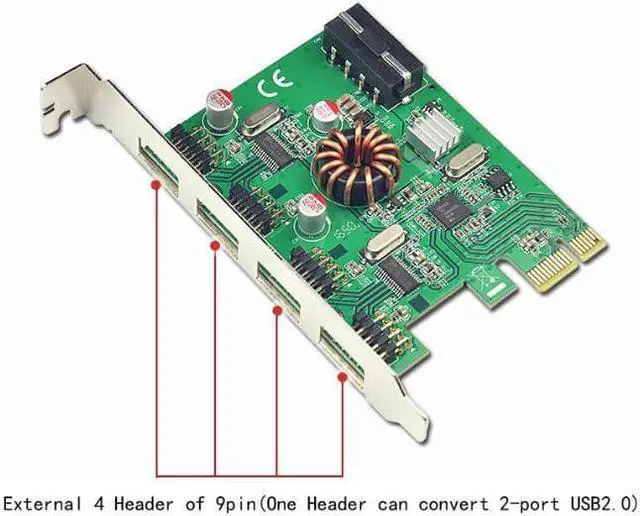 Main image of Weastlinks PCI-E Expansion Card USB 2.0 External 4x 9Pin Header 8-port USB2.0 to PCIe Card Adapter USB HUB