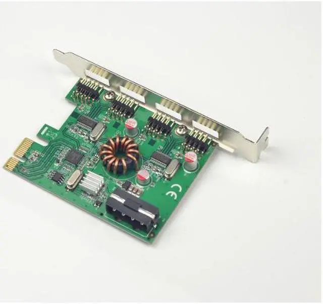 Alt view image 3 of 7 - Weastlinks PCI-E Expansion Card USB 2.0 External 4x 9Pin Header 8-port USB2.0 to PCIe Card Adapter USB HUB