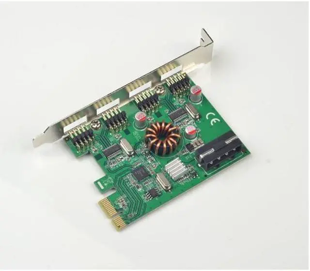 Alt view image 4 of 7 - Weastlinks PCI-E Expansion Card USB 2.0 External 4x 9Pin Header 8-port USB2.0 to PCIe Card Adapter USB HUB