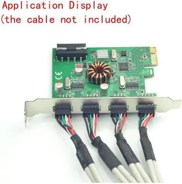 Alt view image 6 of 7 - Weastlinks PCI-E Expansion Card USB 2.0 External 4x 9Pin Header 8-port USB2.0 to PCIe Card Adapter USB HUB