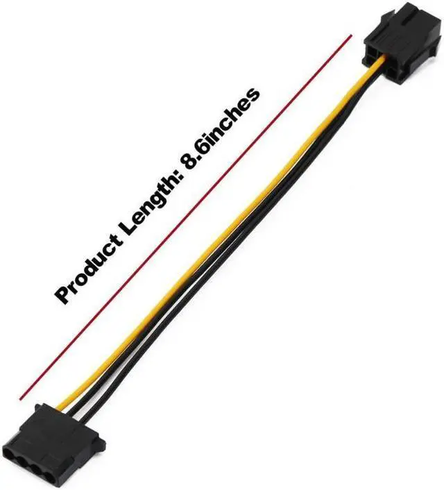 Alt view image 7 of 7 - OIAGLH Molex to PCI-E Power Adapter IDE 4Pin Female to 6 Pin Female Graphics Video Card Converter Cable 9 inches (1 Pack)