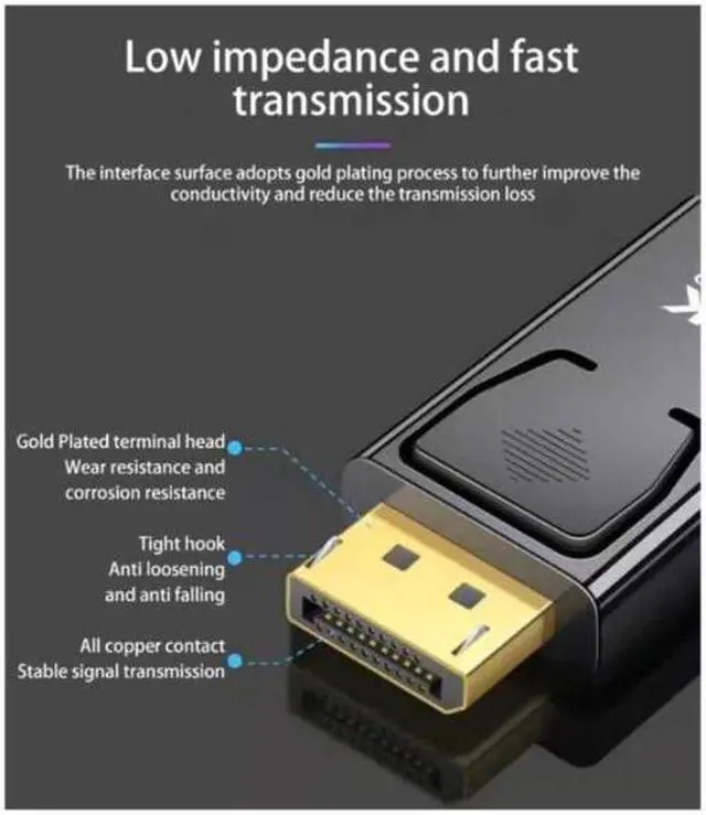 Alt view image 3 of 7 - 2-Pack 4K DisplayPort to HDMI Adapter,AUBEAMTO Display Port DP to HDMI Adapter Male to Female Gold Plated 2K 3D 60Hz for HP, HDTV, Dell, GPU, AMD, NVIDIA,Projector, PC,Desktop, More Desktop & Display