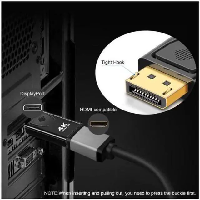 Alt view image 4 of 7 - 2-Pack 4K DisplayPort to HDMI Adapter,AUBEAMTO Display Port DP to HDMI Adapter Male to Female Gold Plated 2K 3D 60Hz for HP, HDTV, Dell, GPU, AMD, NVIDIA,Projector, PC,Desktop, More Desktop & Display