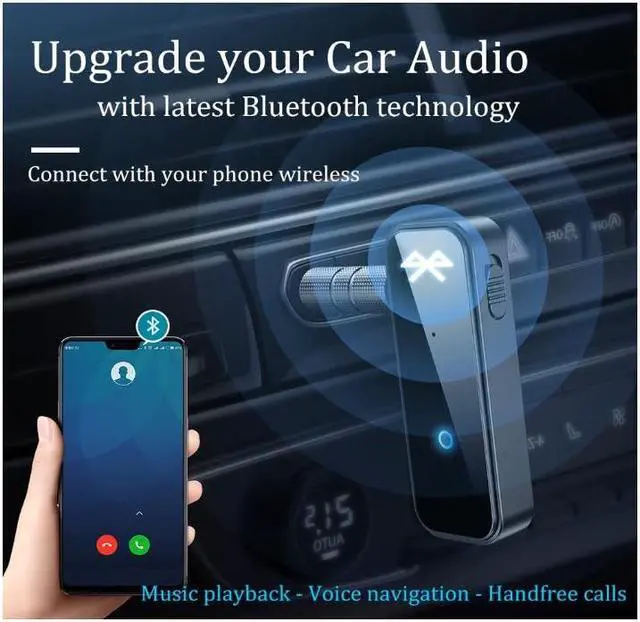 Alt view image 6 of 7 - Bluetooth 5.0 adapter with 3.5mm jack for auxiliary dongle, 2-in-1 wireless transmitter/receiver, suitable for TV audio, projectors, computers, headphones, cars